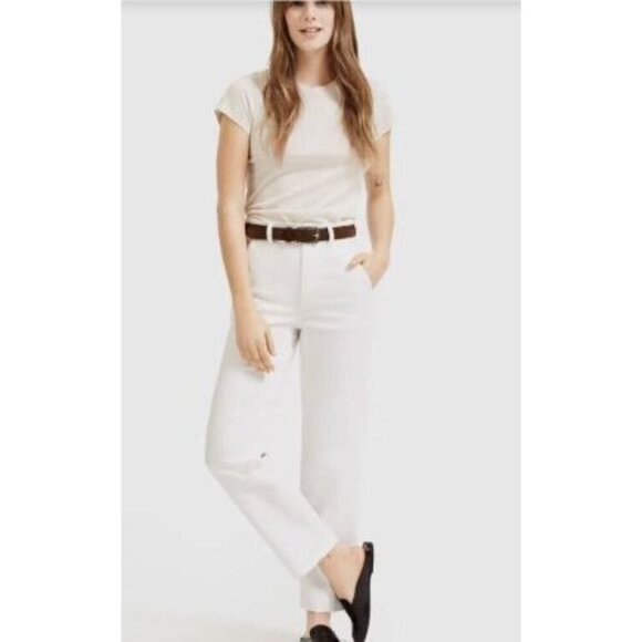 Everlane Womens The High Rise Straight Leg Denim Jeans Size 31 Reg. White SP EXC - Picture 1 of 11